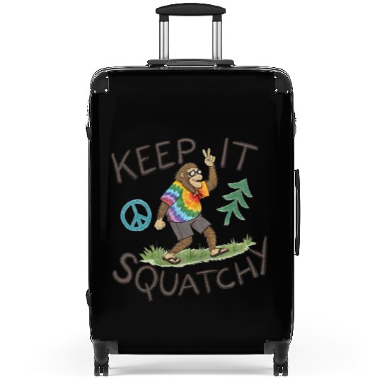 Keep It Squatchy – Hippie Bigfoot Tie Dye Vibes Suitcases