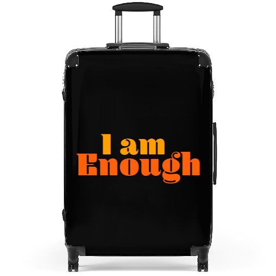 I Am Enough – Self-Love Affirmation Typography Suitcases