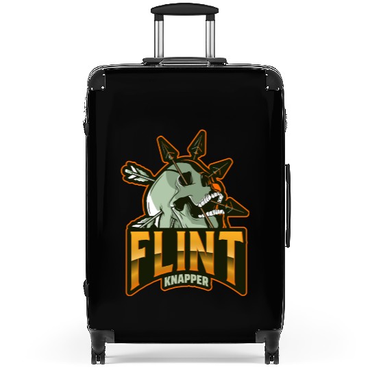 Flint Knapper Skull and Arrows Suitcases