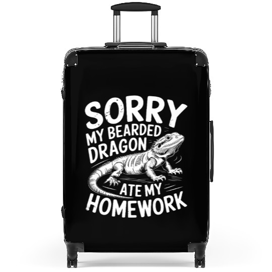 Funny Pogona Reptile Ate My Homework Bearded Suitcases