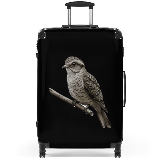Realistic Grackle Bird Illustration Suitcases