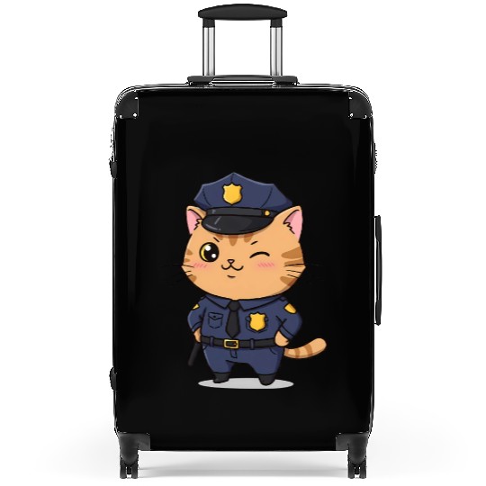 Paw-sitive Law Enforcement – Funny Cat Cop Suitcases