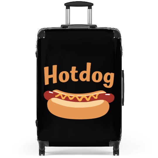 Hotdog Love in black and white look Suitcases