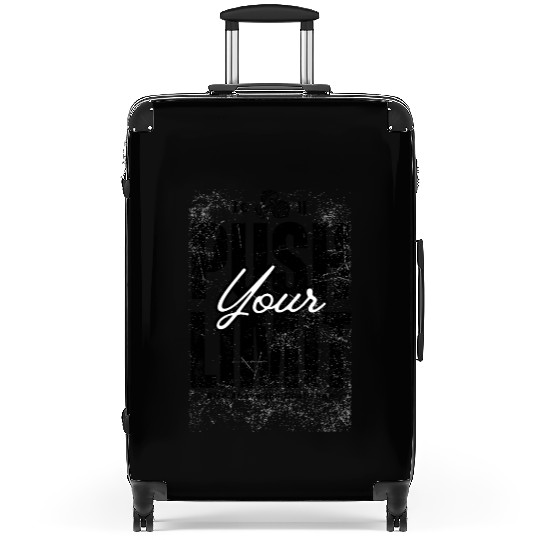 Black and White Gym Motivational Suitcases Design