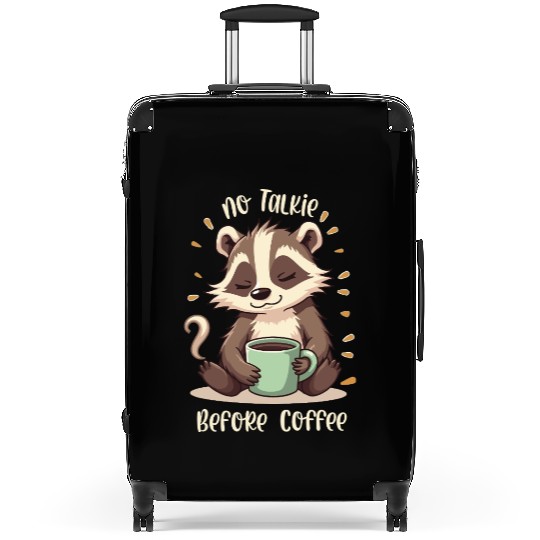 No Talkie Before Coffee Suitcases