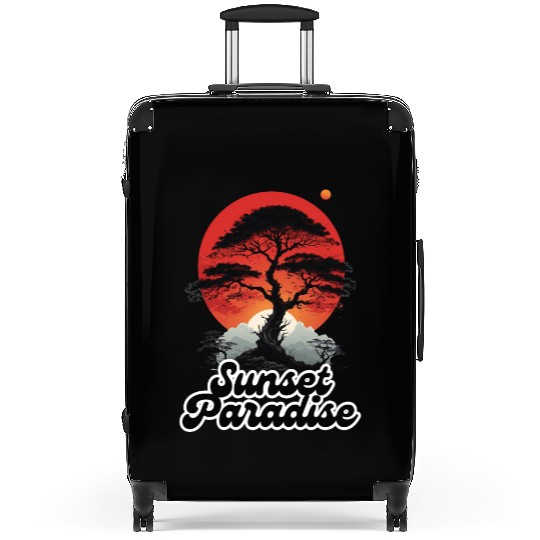 sunset paradise Suitcases
