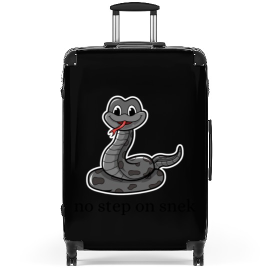 no step on snek funny Suitcases