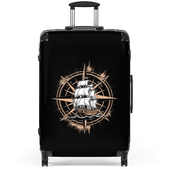 Vintage Pirate Sailboat Lover Summer Beach Suitcases