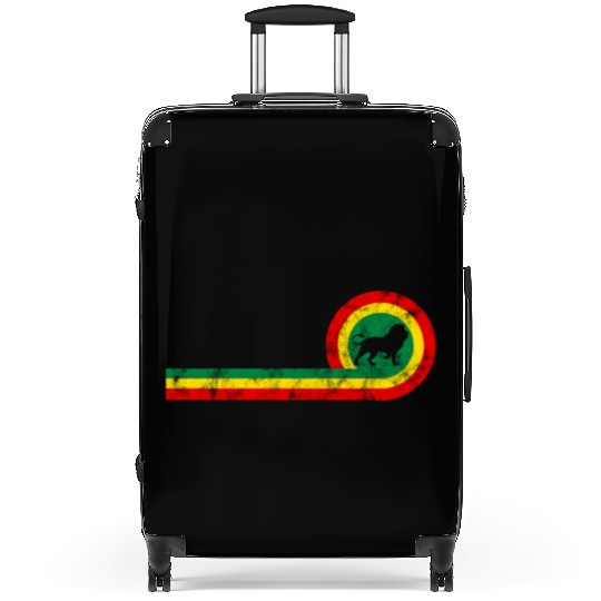 Lion Of Judah On Rastafarian Flag For Rasta And Suitcases