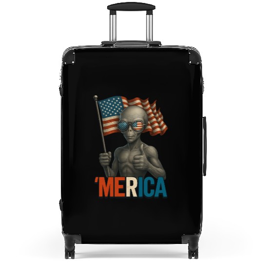 Thumbs Up Merica Alien 4th of July Funny Suitcases