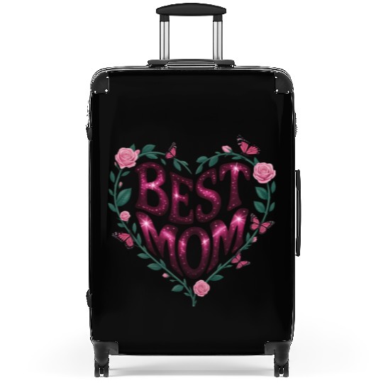 Trendy Best Mom Ever, Mother's Day Heart Floral Suitcases