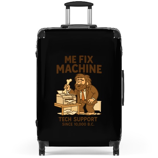 Office Tech Support Caveman Joke Daily Work Humor Suitcases