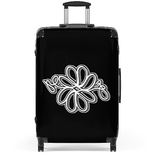 Black and white wildflower1 Suitcases