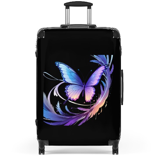 Spectrum Wings – Abstract Floral Butterfly Design Suitcases