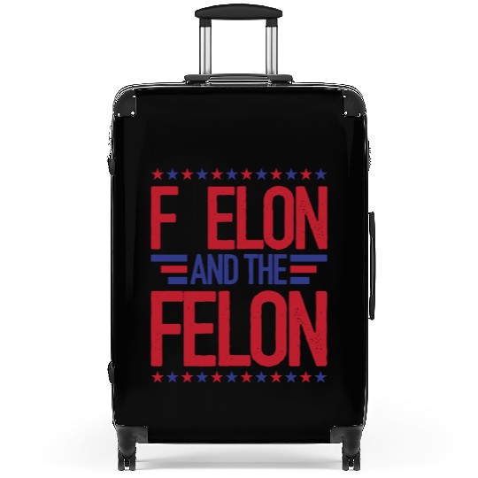 F Elon and the felon funny saying Anti Musk Suitcases