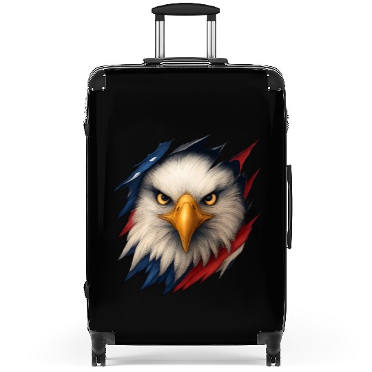 Fierce American Eagle Ripped Design Suitcases