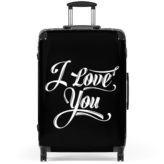 name the design i love you Suitcases