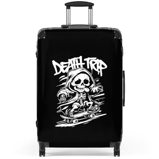Skeleton Skateboard Gothic Punk Street Art Suitcases