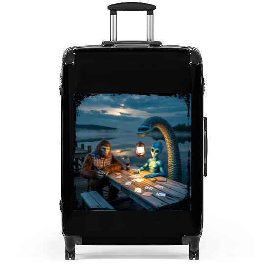 Cryptid Poker Night on Loch Ness - Bigfoot, Suitcases
