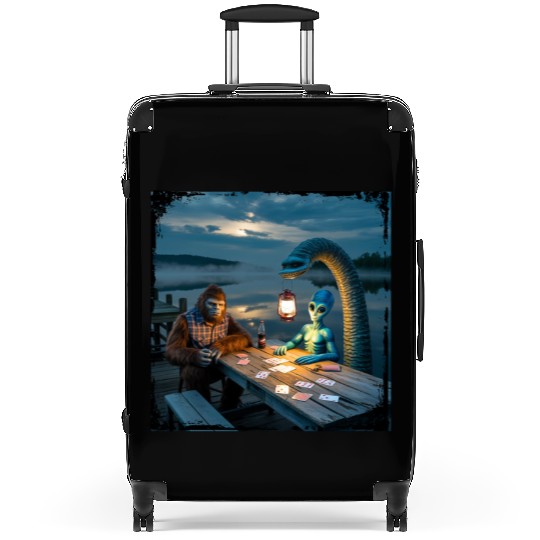 Cryptid Poker Night on Loch Ness - Bigfoot, Suitcases