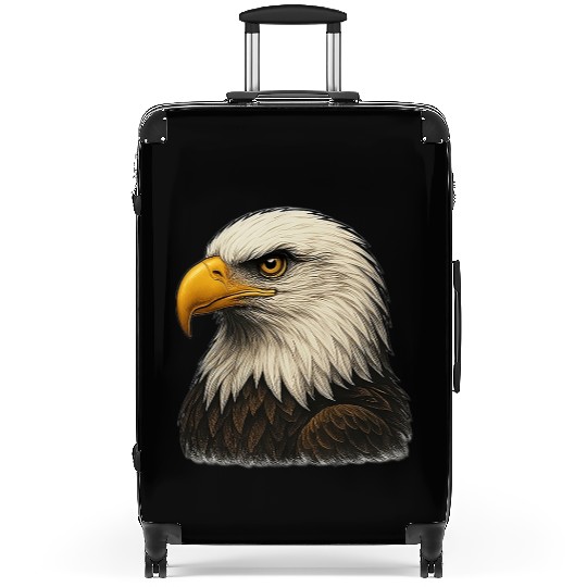 Majestic Bald Eagle Head Illustration Suitcases