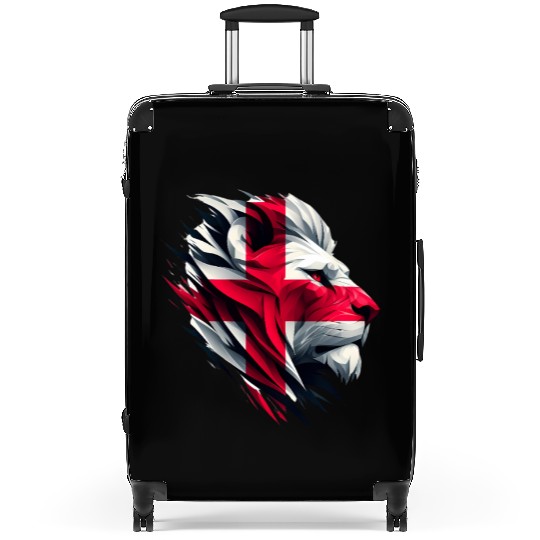 Patriotic Lion Face St George's Flag Suitcases