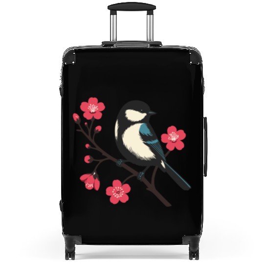 Cherry Blossom Bird - Spring Serenity Art Suitcases