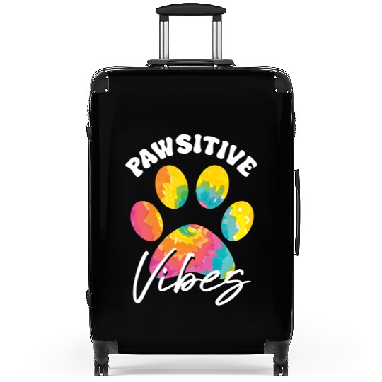 Tie Dye Dog Mom For Dog Paw Lover Gifts Paw Print Suitcases