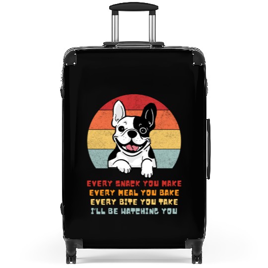 French Bulldog Funny Watching You Snack Parody Suitcases