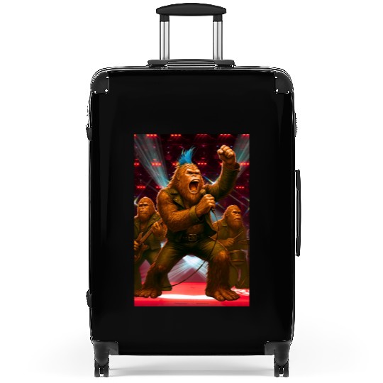 Bigfoot Punk Rock Band Rocking the House Suitcases