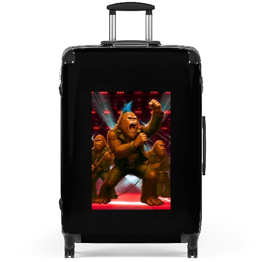Bigfoot Punk Rock Band Rocking the House Suitcases