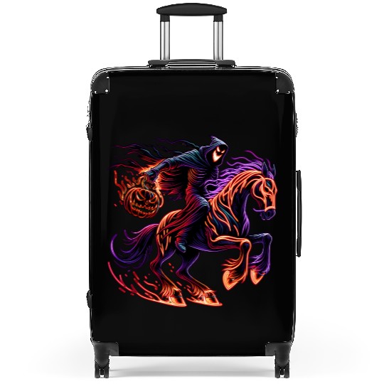 Haunted Pumpkin Rider – Neon Horror Chase Suitcases