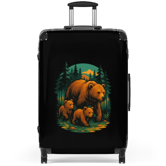 Mama Bear and Cubs Forest Suitcases – Bold Wildlife