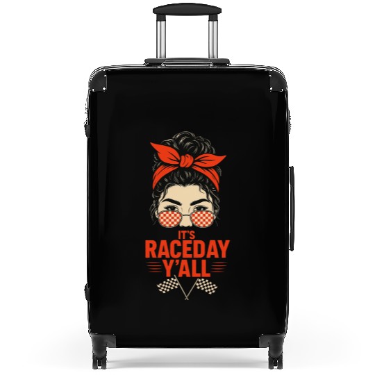 Retro Race Day Vibes for Women with Sunglasses Suitcases