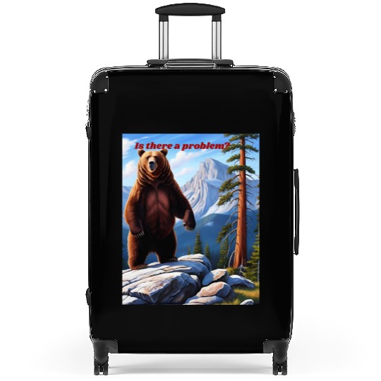 Grizzly Bear Asks - Is There a Problem? Suitcases