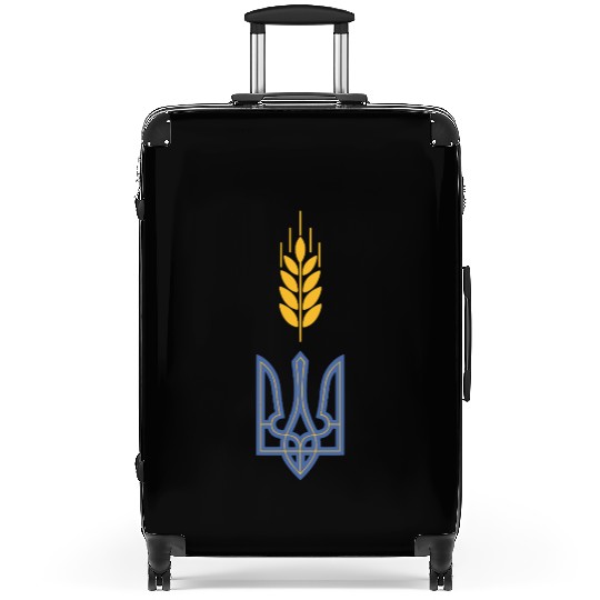 Ukraine Trident Wheat Symbol Ukrainian Heritage Suitcases