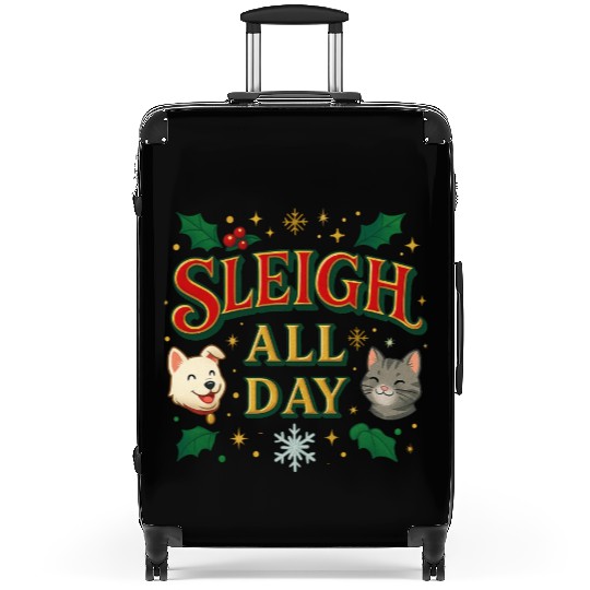 Sleigh All Day – Cute Holiday Pet Edition Suitcases