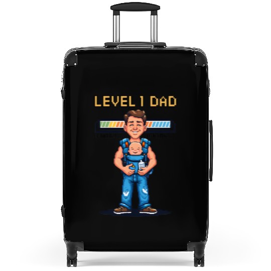 Funny Retro Gamer Dad Pixel Art Father's Day Gift Suitcases