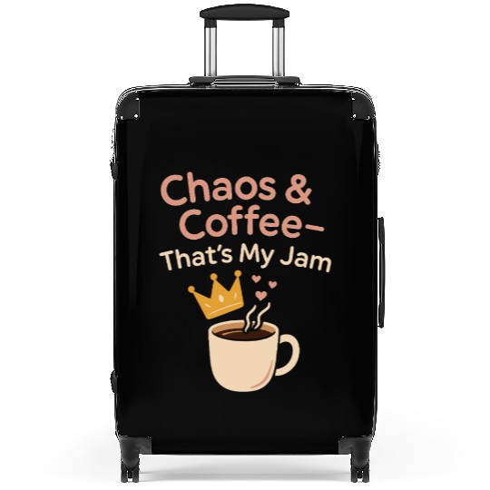 Single Mom Life Chaos Coordinator Wine Coffee Suitcases