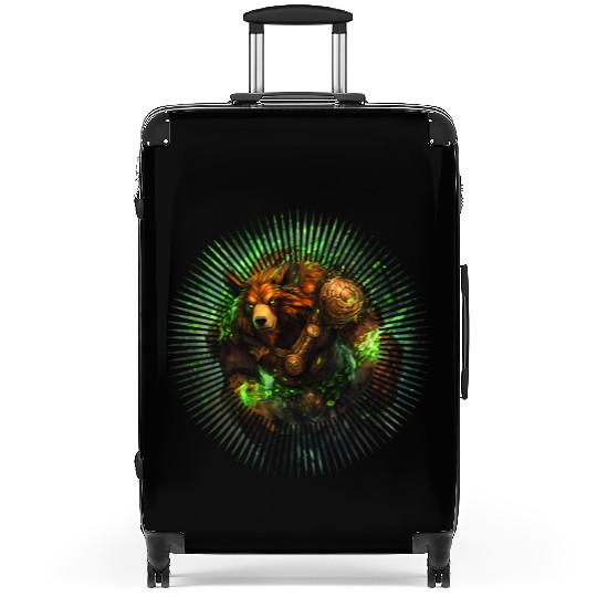 Natural Guard With Green Aura Suitcases
