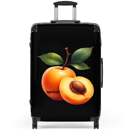 Apricot branch with green leaves Suitcases