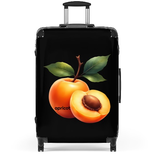 Apricot branch with green leaves Suitcases