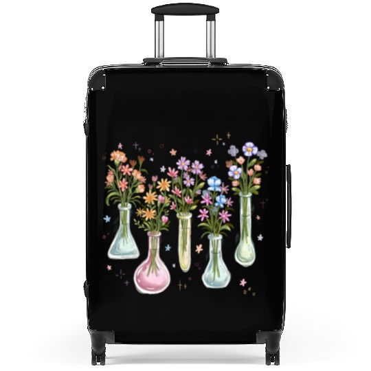 Vintage soft watercolor wildflower Suitcases