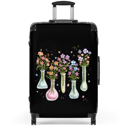 Vintage soft watercolor wildflower Suitcases