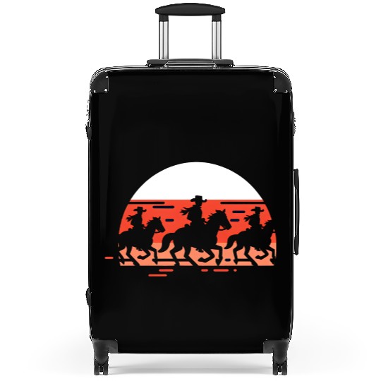 Cowboy Sunset Silhouette Suitcases
