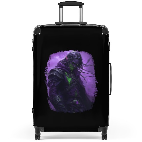 Dark Elf with Poison Magic and Purple Shadow Power Suitcases