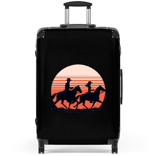 Equestrian Sunset Silhouette Suitcases
