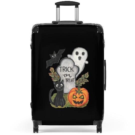 Halloween trick or treat theme watercolor artwork Suitcases