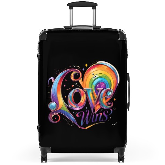 Love Wins Rainbow Script Suitcases – Pride Month Suitcases