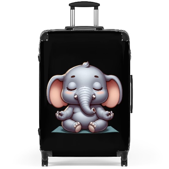 Cute elephant yoga meditation relaxation peace Suitcases